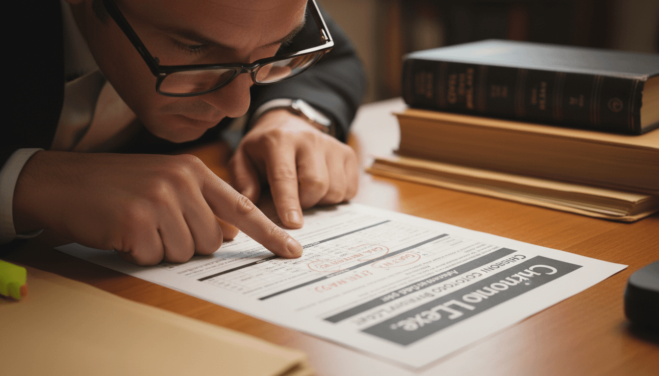 Attorney reviewing a medical record chronology prepared by ChronoLex